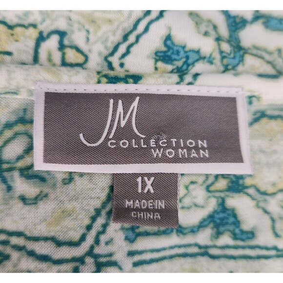 JM Collection Women's Blouse Size 1X Pullover Sheer Sleeves & Hem Gold Bling NWT - Picture 4 of 8